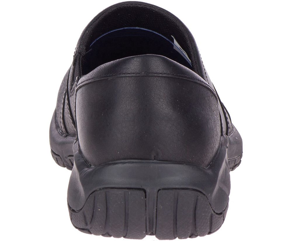 Merrell Slip Ons Damskie Czarne - Encore Moc 4 Skórzane Wide Width - 219460-BYR